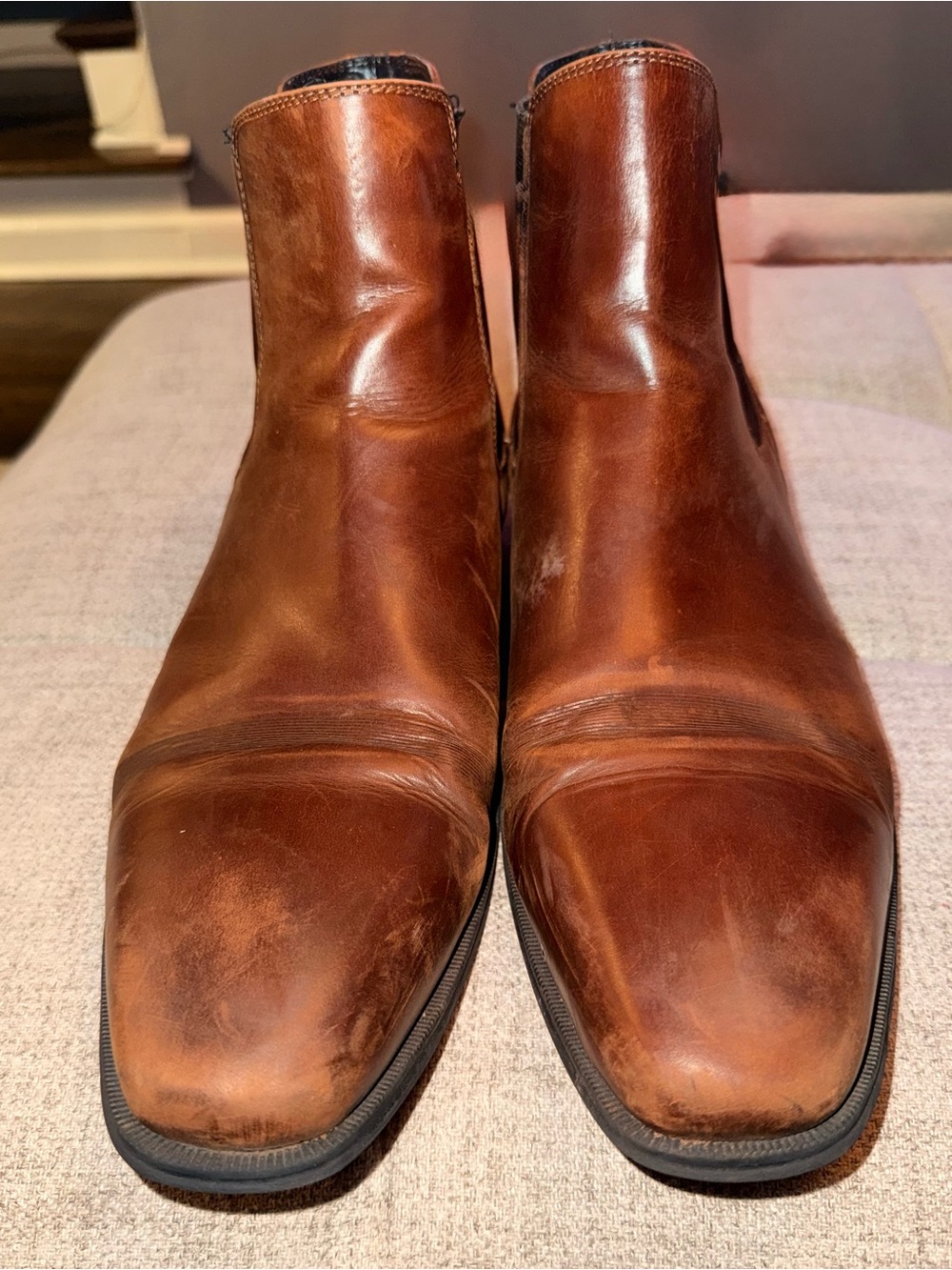 Reaction Kenneth Cole Men’s Brown Leather Chelsea Boots Size 13